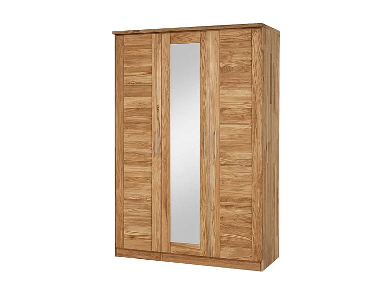 Wildeiche Kleiderschrank mit Spiegel massiv