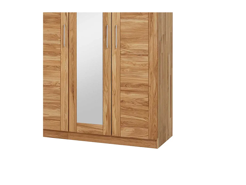 Wildeiche Kleiderschrank mit Spiegel massiv