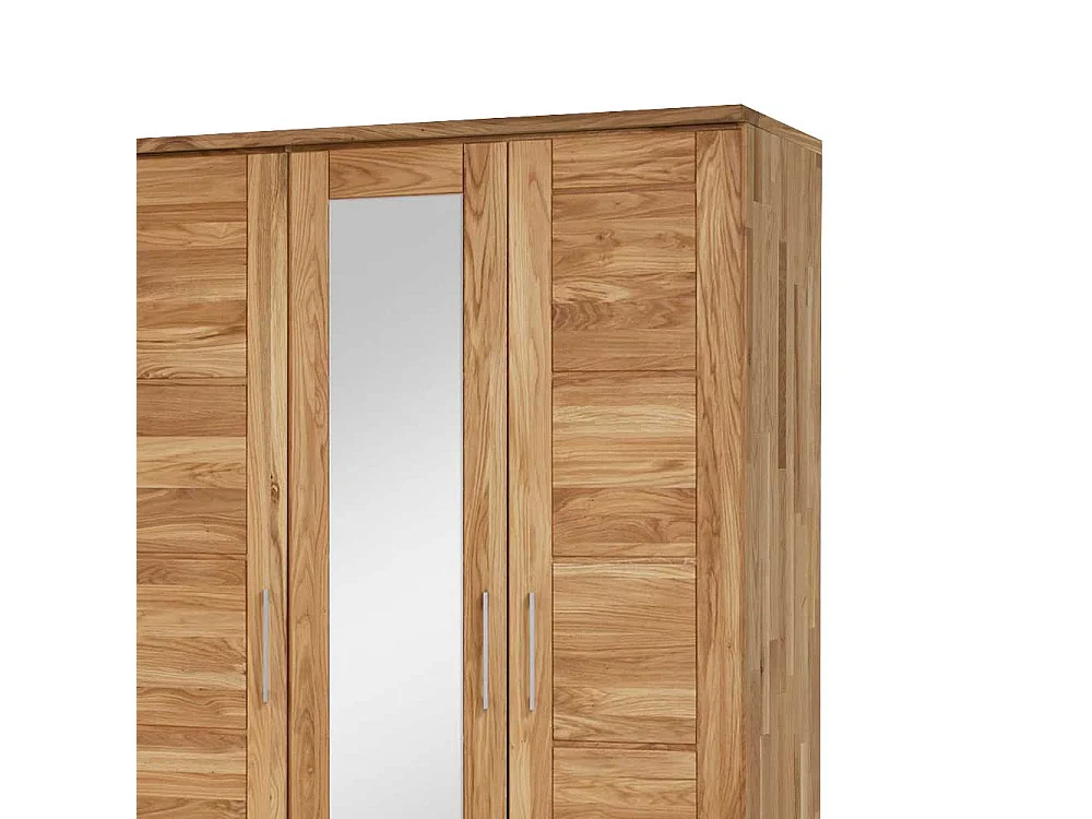 Wildeiche Kleiderschrank mit Spiegel massiv