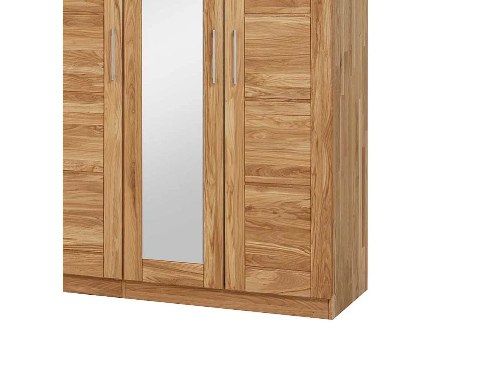 Wildeiche Kleiderschrank mit Spiegel massiv