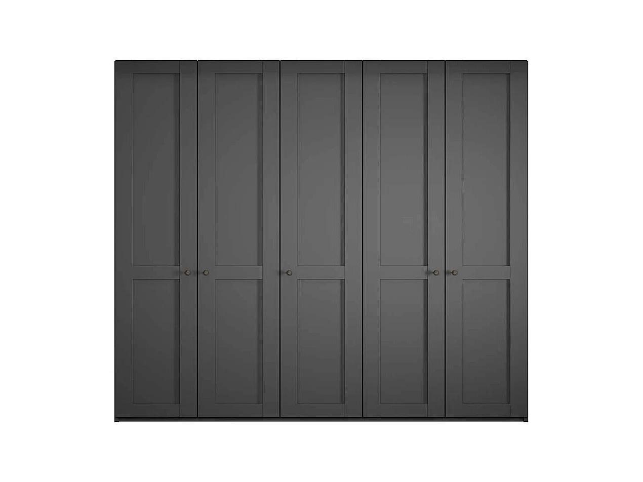 Dunkelgrauer Kleiderschrank im Landhausstil wahlweise mit LED Beleuchtung