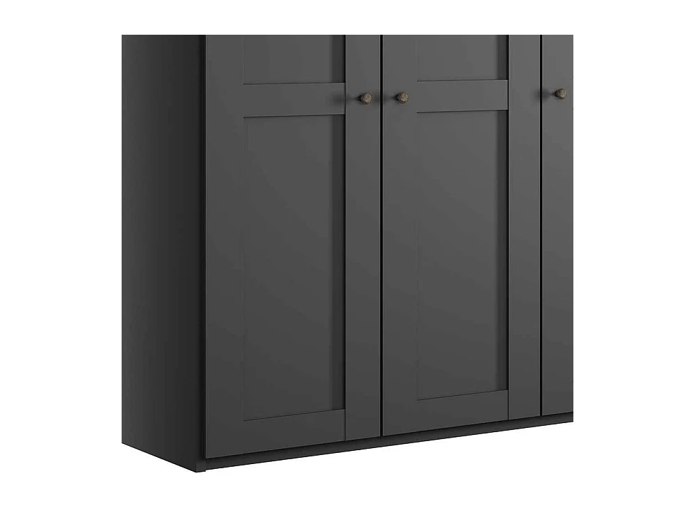Dunkelgrauer Kleiderschrank im Landhausstil wahlweise mit LED Beleuchtung