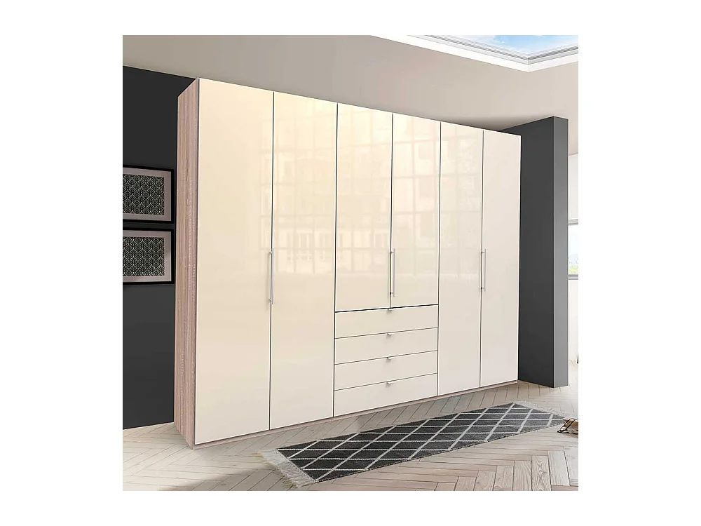 XXL Schlafzimmerschrank mit Falttüren vier Schubladen