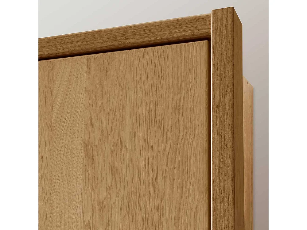 Schlafzimmerschrank in Beige und Eiche 6-türig
