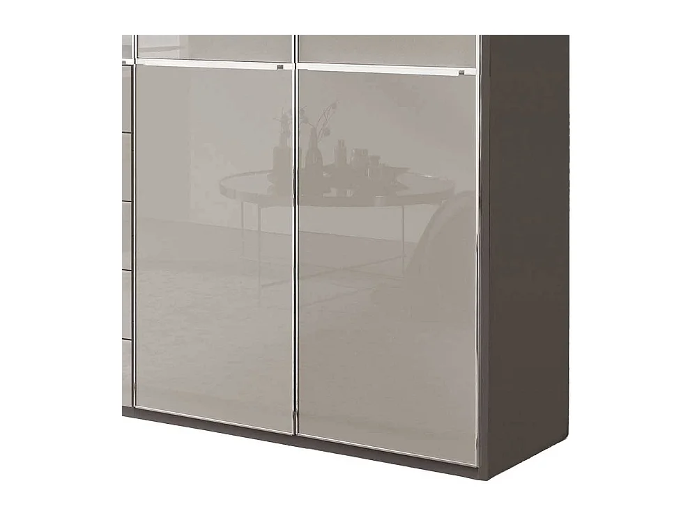 Kleiderschrank Schlafzimmerkleiderschrank mit fünf Schubladen in Hellgrau