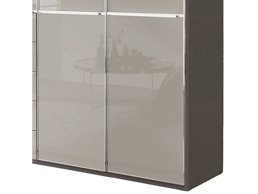 Kleiderschrank Schlafzimmerkleiderschrank mit fünf Schubladen in Hellgrau