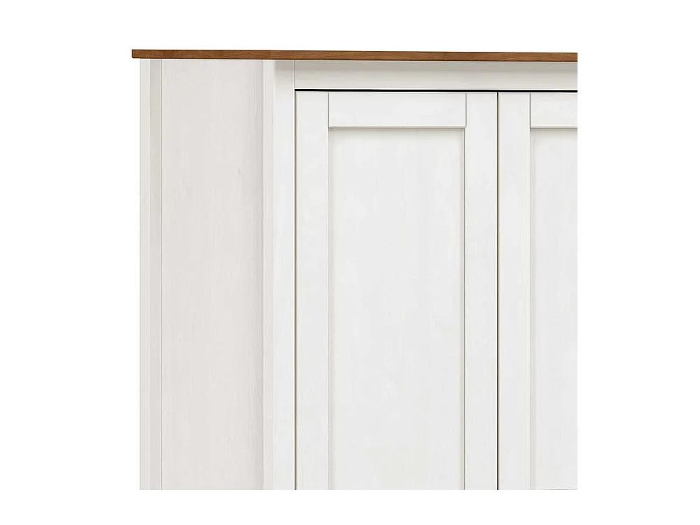 Kleiderschrank Kiefer Weiß Landhaus mit zwei Schubladen 185 cm hoch