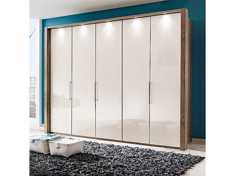 Moderner Kleiderschrank in Trüffel- und Eichefarben 3 türig