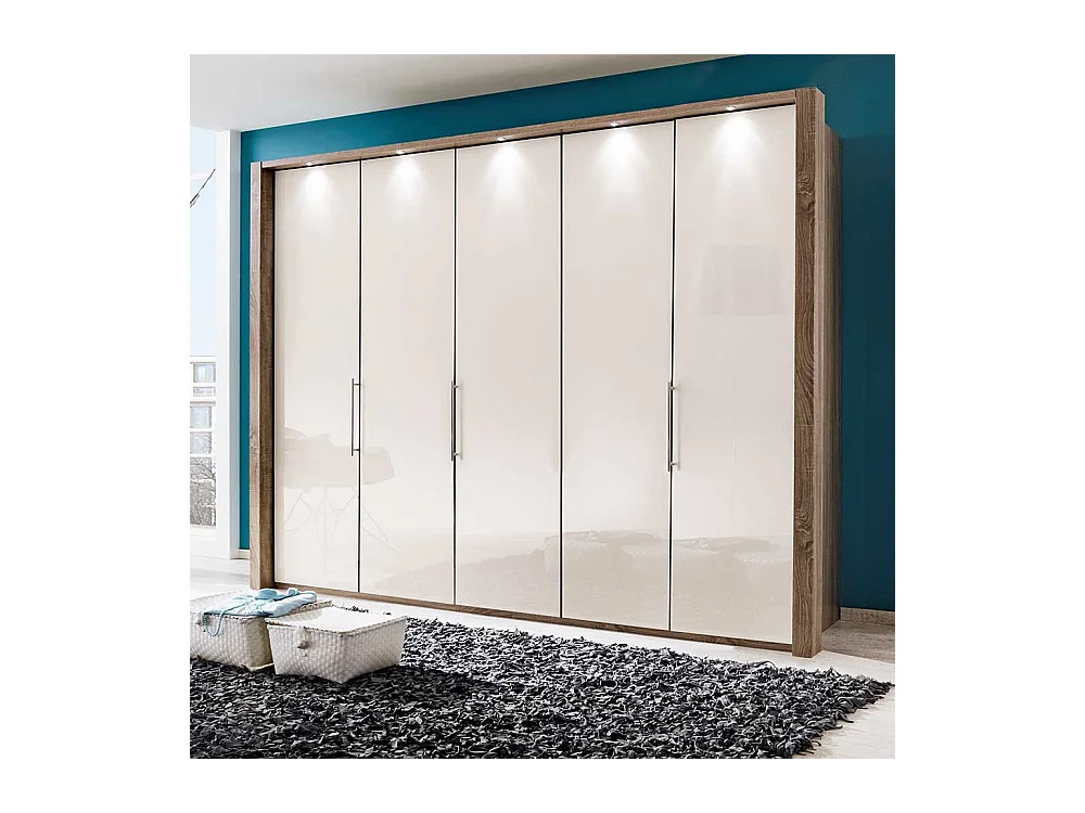Moderner Kleiderschrank in Trüffel- und Eichefarben 3 türig