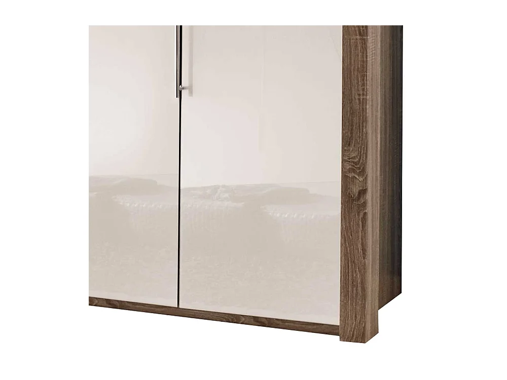 Moderner Kleiderschrank in Trüffel- und Eichefarben 3 türig