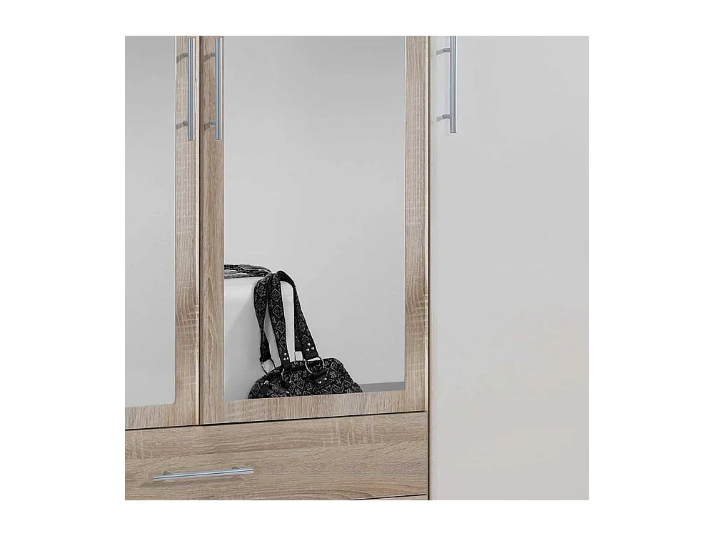 Kleiderschrank zweifarbig mit Spiegeltüren und Schubladen Made in Germany