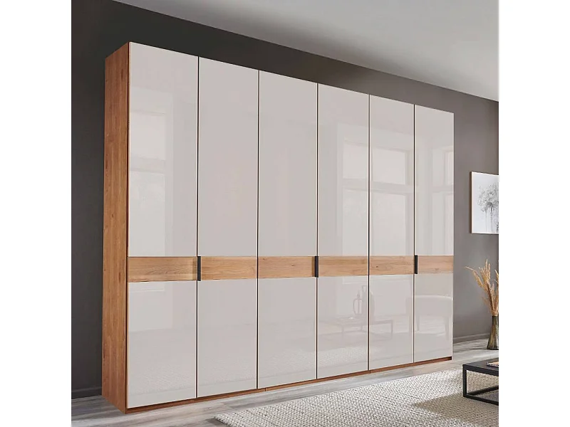 Schlafzimmerschrank Drehtürenschrank in modernem Design teilmassiv