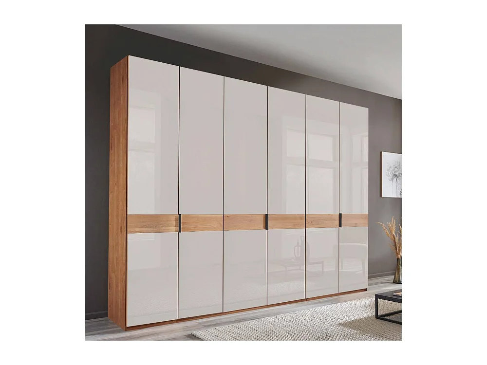 Schlafzimmerschrank Drehtürenschrank in modernem Design teilmassiv