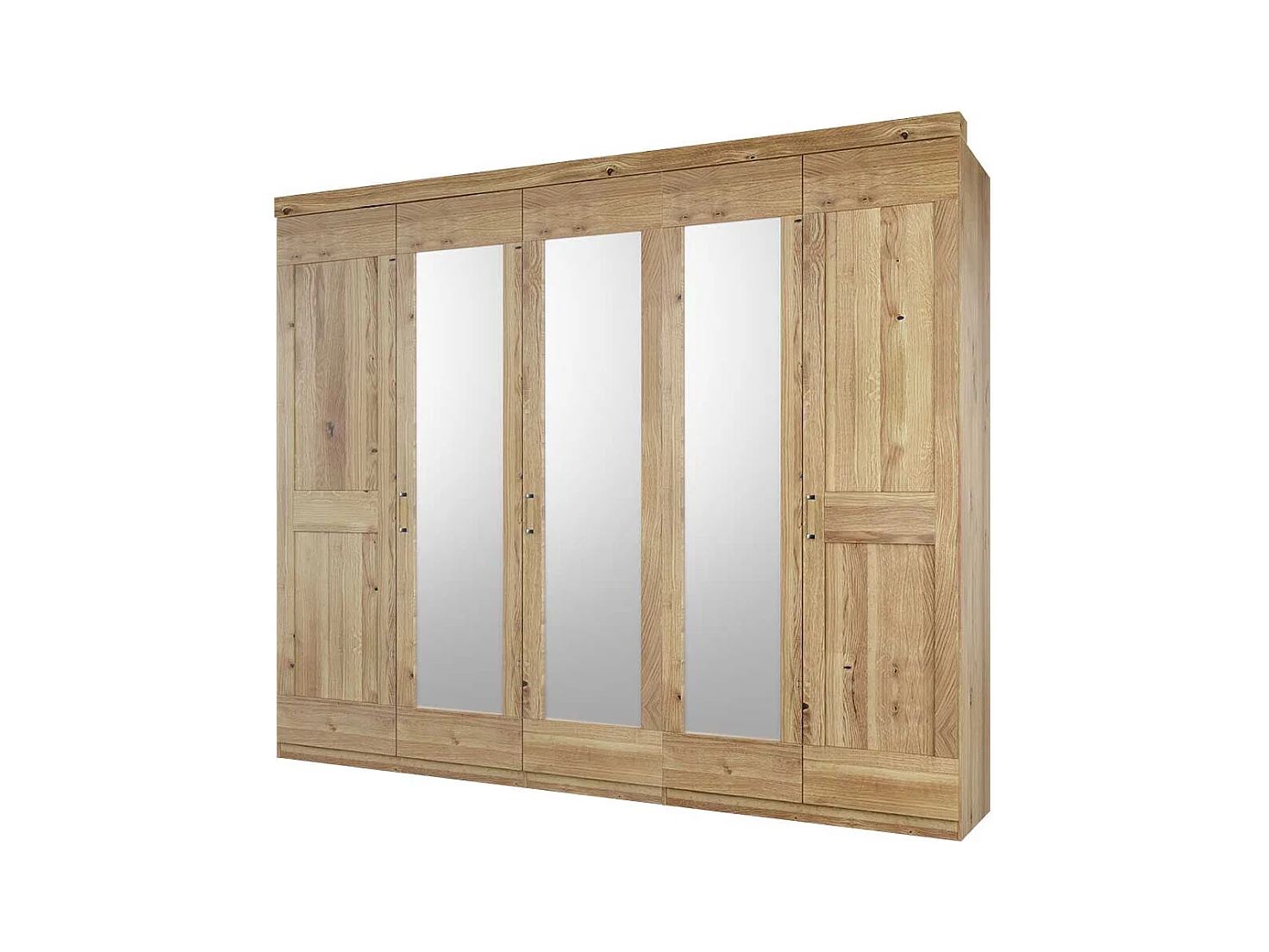 Teilmassiver Kleiderschrank im Landhausstil Spiegeltürer