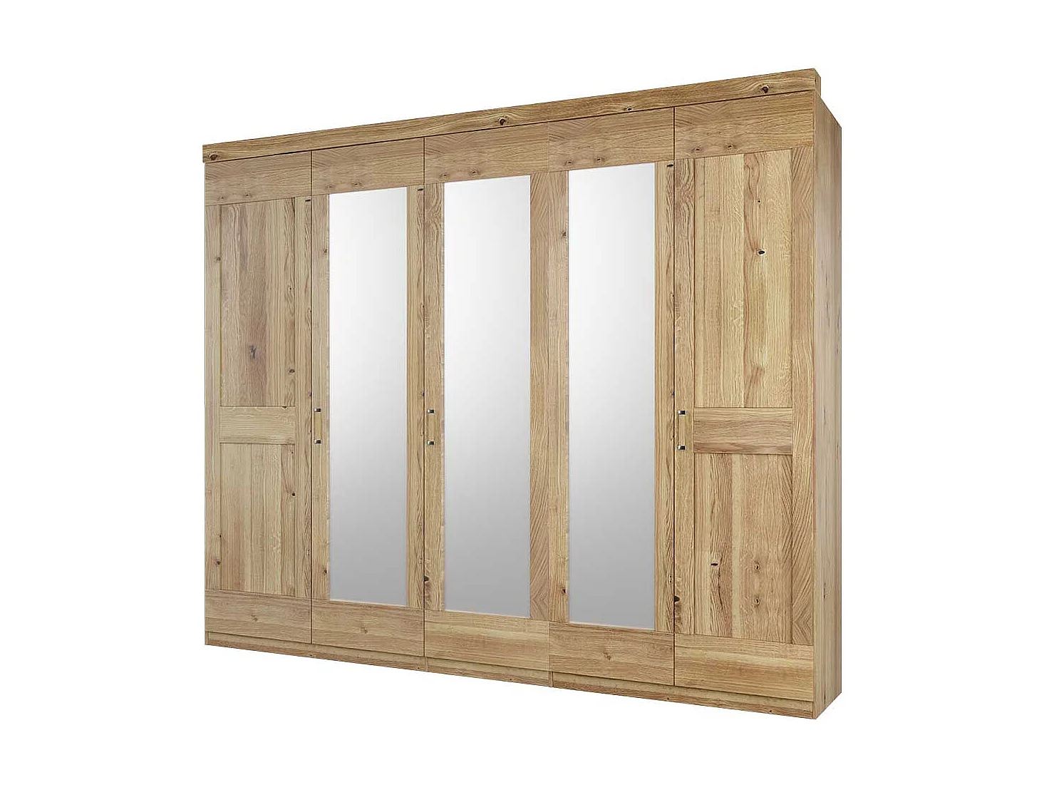 Teilmassiver Kleiderschrank im Landhausstil Spiegeltürer