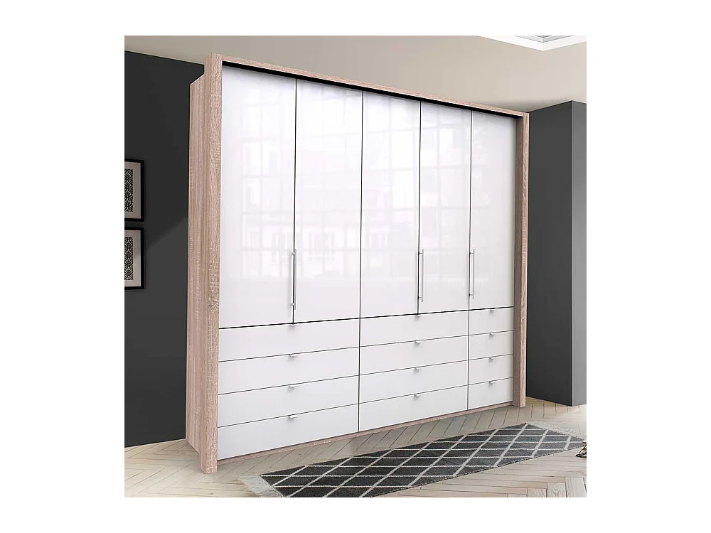 Kombi Kleiderschrank mit vielen Schubladen und Türen modern