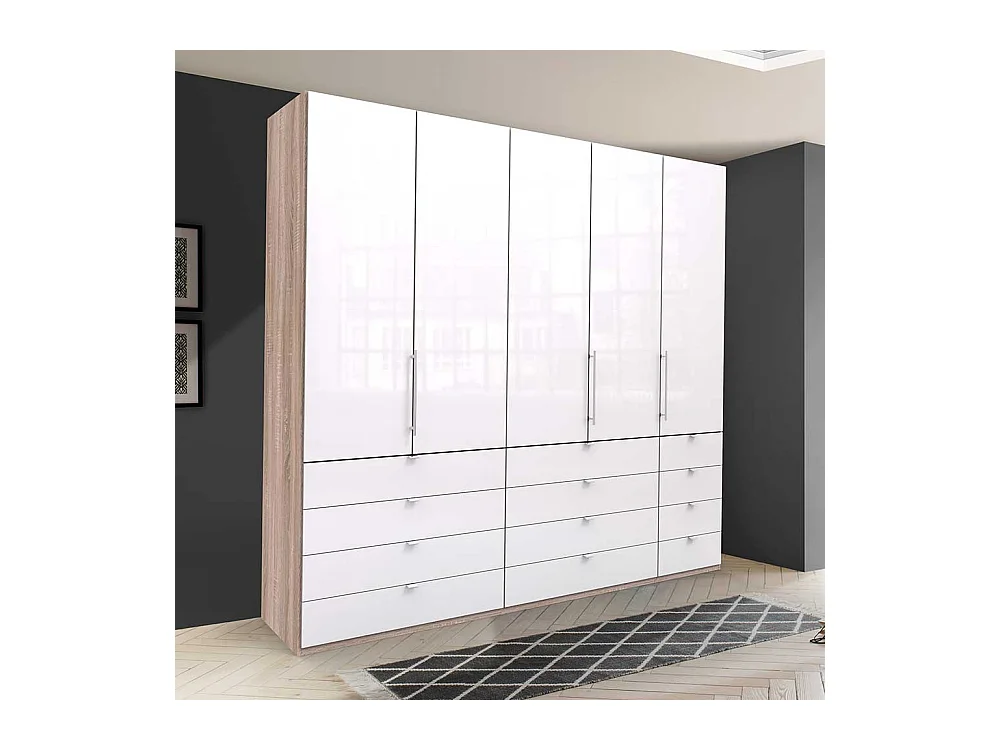 Kombi Kleiderschrank mit vielen Schubladen und Türen modern
