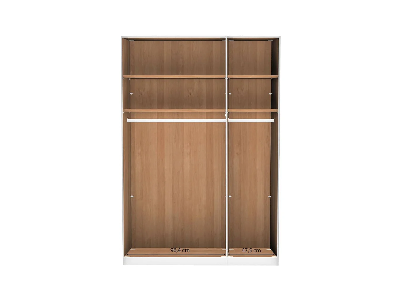 Drehtürenkleiderschrank Schlafzimmerschrank in modernem Design - vier Einlegeböden