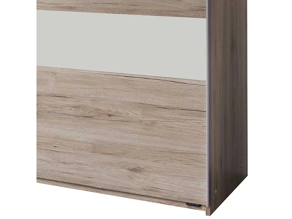 Schwebetürenschrank modern in Eiche San Remo und Weiß Made in Germany