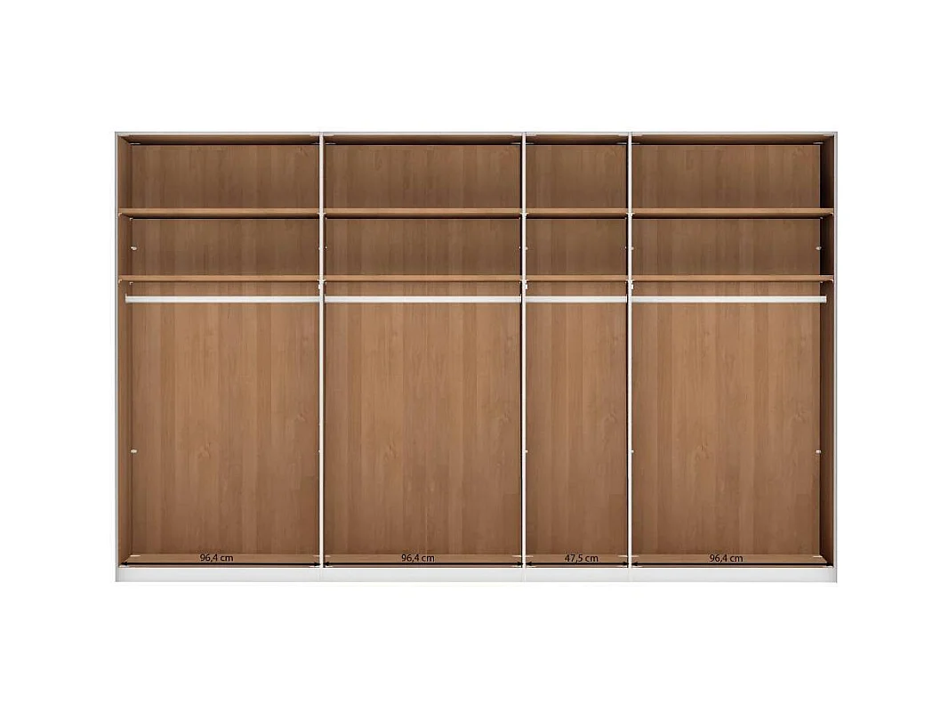 Drehtürenschrank Wäscheschrank in Erlefarben und Champagner