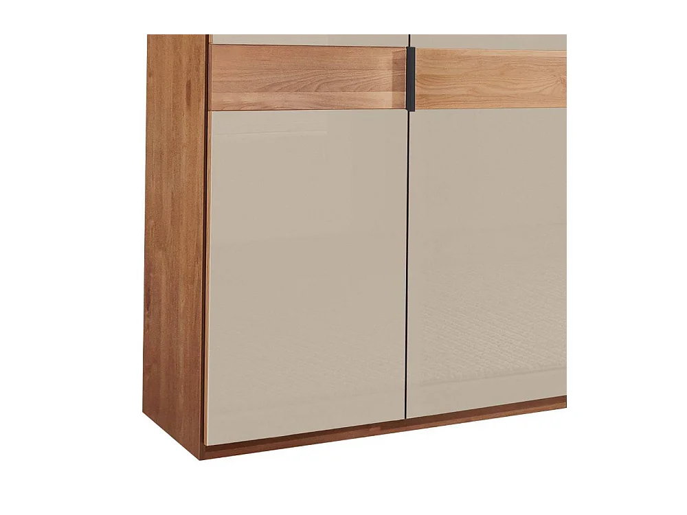 Drehtürenschrank Wäscheschrank in Erlefarben und Champagner