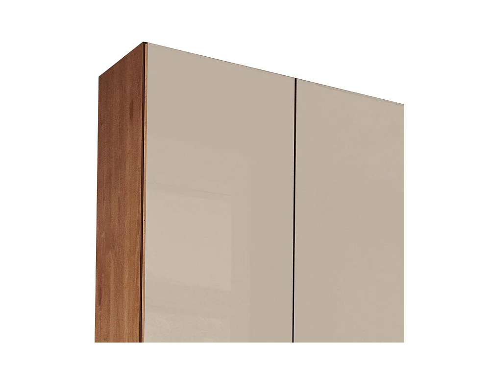 Drehtürenschrank Wäscheschrank in Erlefarben und Champagner