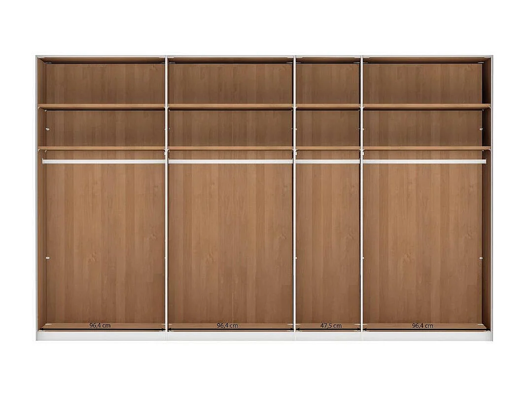 Drehtürenschrank Wäscheschrank in Erlefarben und Champagner