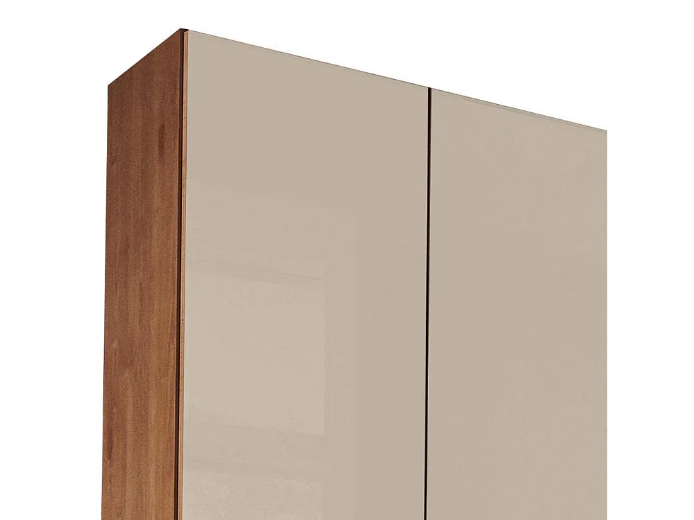 Drehtürenschrank Wäscheschrank in Erlefarben und Champagner