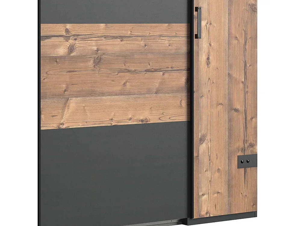 Schlafzimmerkleiderschrank Industrial mit Dreh- und Schiebetüren Made in Germany