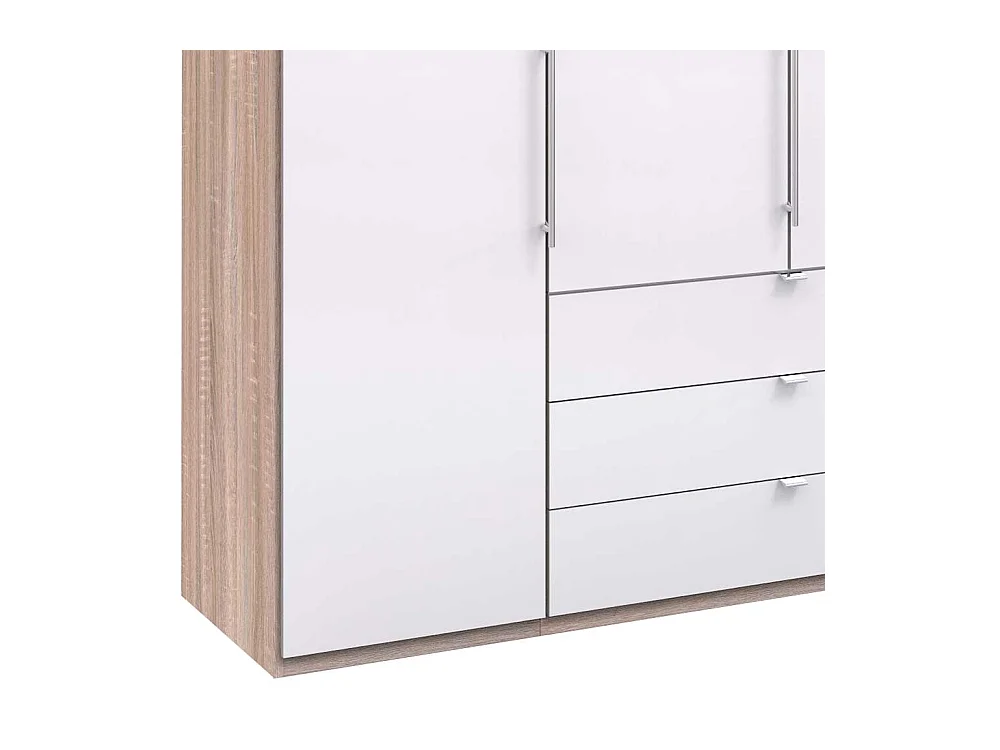 Extrabreiter Kleiderschrank in Weiß Eiche Sägerau