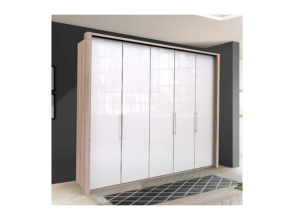 Premium Kleiderschrank in Weiß Eiche Sägerau