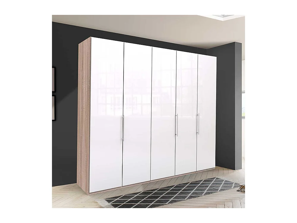 Premium Kleiderschrank in Weiß Eiche Sägerau