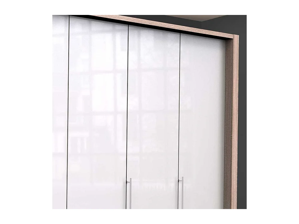 Premium Kleiderschrank in Weiß Eiche Sägerau