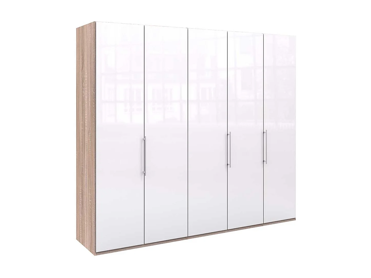 Premium Kleiderschrank in Weiß Eiche Sägerau