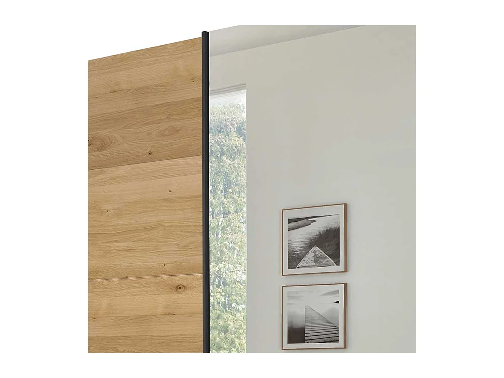 Schwebetürenschrank mit Spiegel im Industry und Loft Stil 300 cm breit