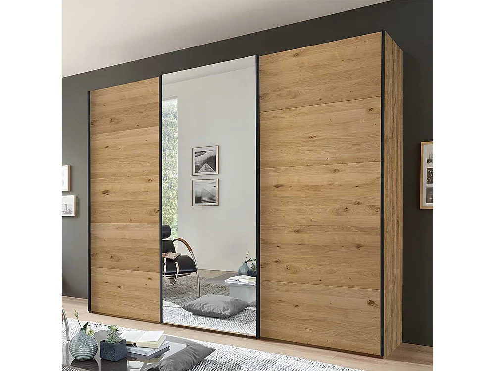 Schwebetürenschrank mit Spiegel im Industry und Loft Stil 300 cm breit