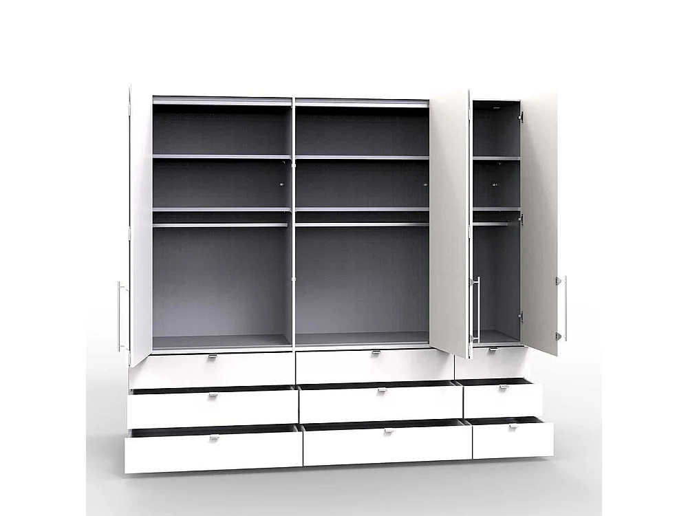 XL Schlafzimmerschrank in Weiß Eiche Trüffelfarben