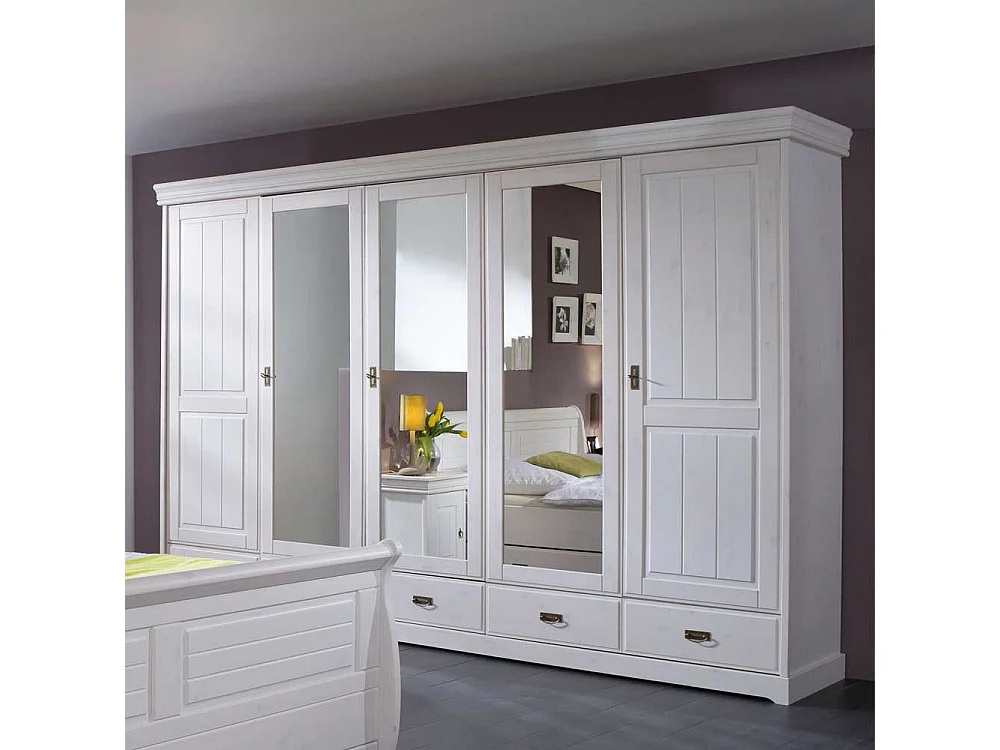 Schlafzimmerschrank in Weiß Glas