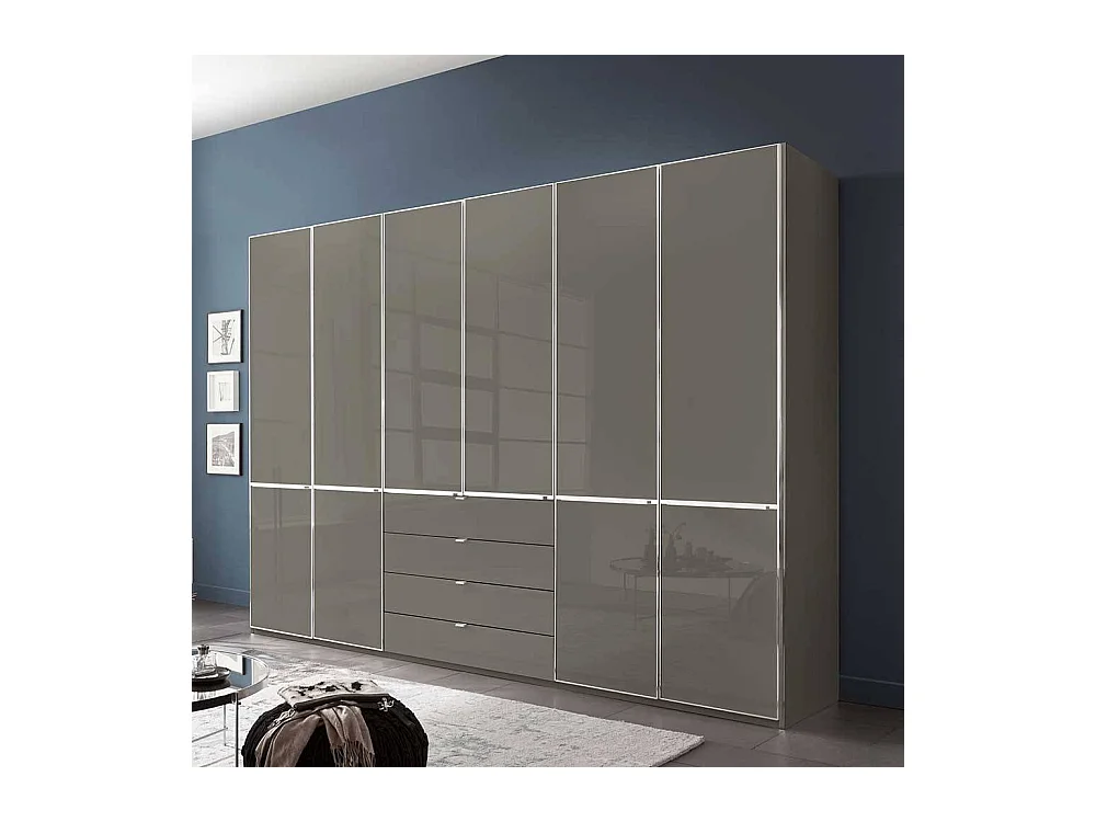 Kleiderschrank Schlafzimmerschrank - Front glasbeschichtet in Braun