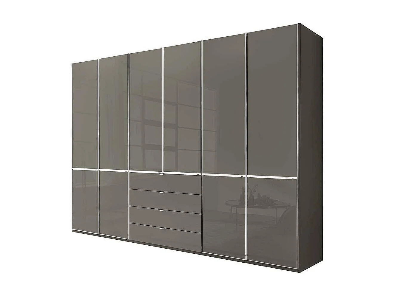 Kleiderschrank Schlafzimmerschrank - Front glasbeschichtet in Braun