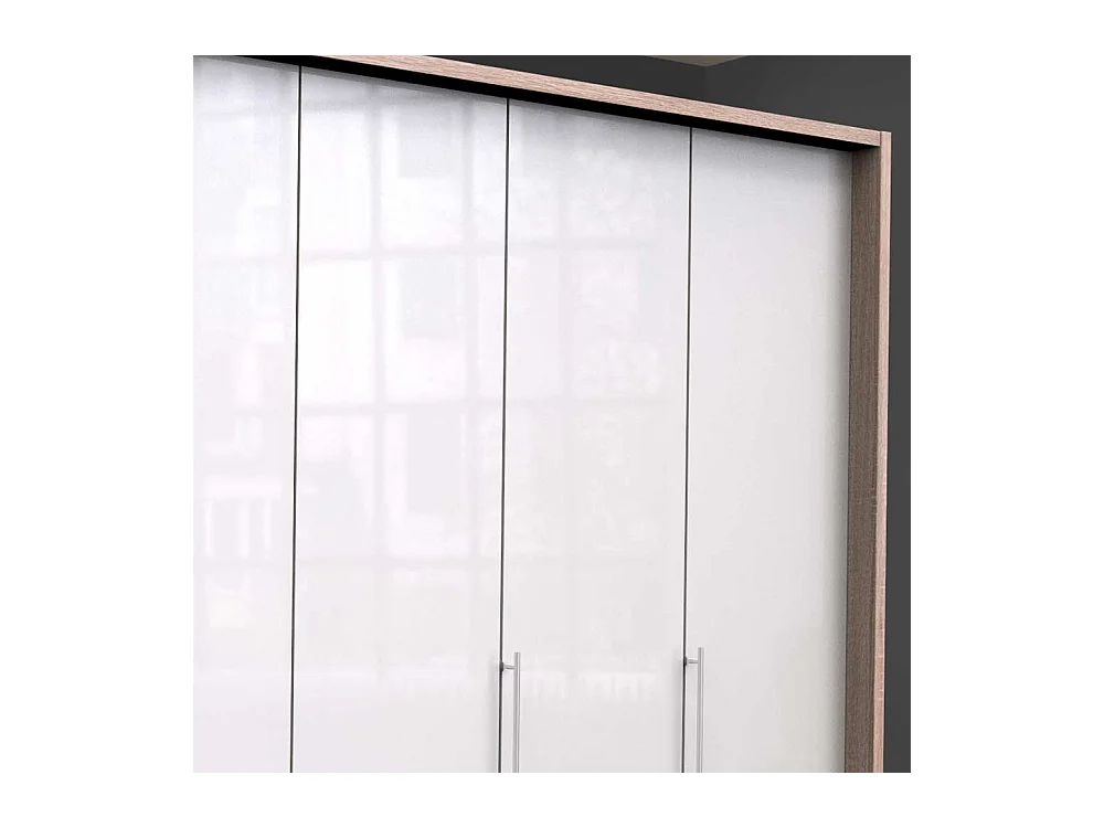 Extrabreiter Kleiderschrank in Weiß Eiche Sägerau