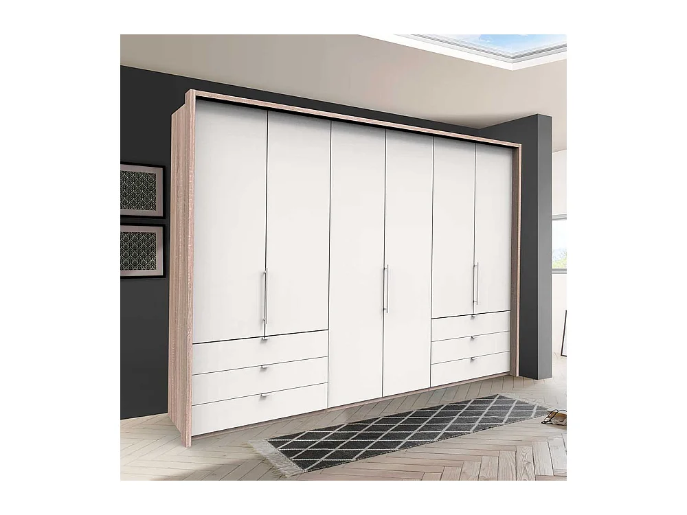 Großer Falttüren Kleiderschrank mit sechs Schubladen Made in Germany