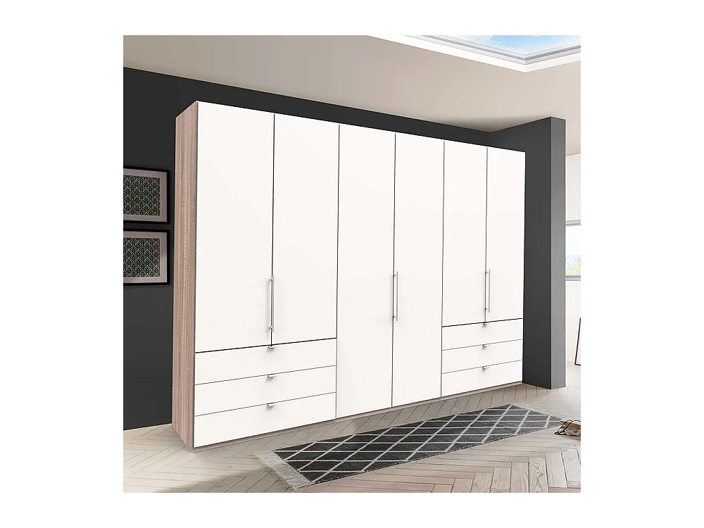Großer Falttüren Kleiderschrank mit sechs Schubladen Made in Germany