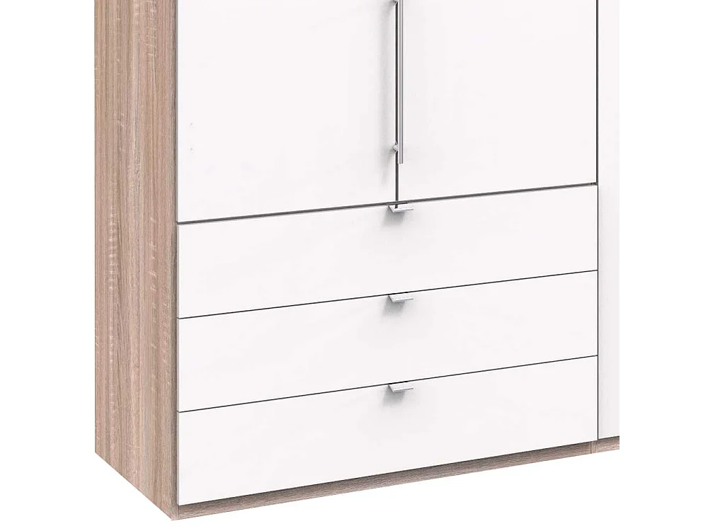 Großer Falttüren Kleiderschrank mit sechs Schubladen Made in Germany