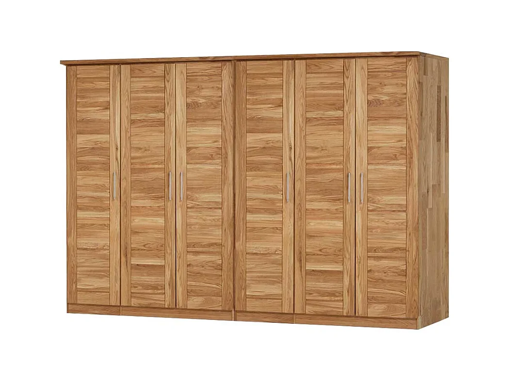 Schlafzimmer Kleiderschrank aus Wildeiche Massivholz 6 türig