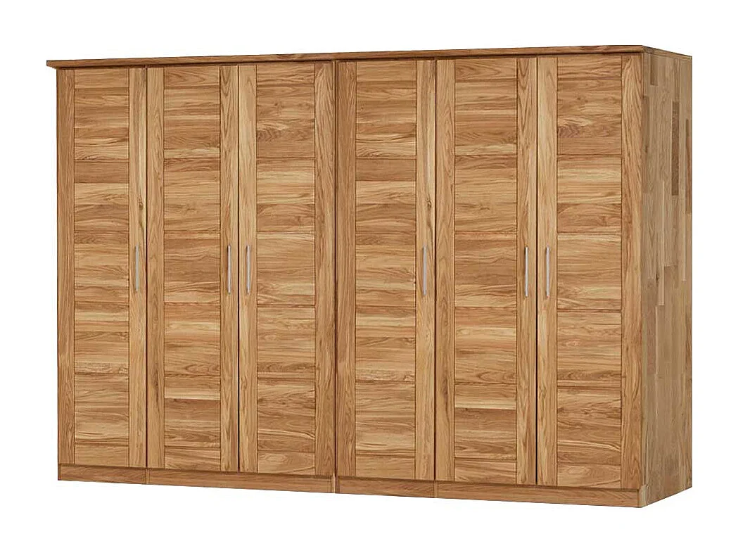Schlafzimmer Kleiderschrank aus Wildeiche Massivholz 6 türig