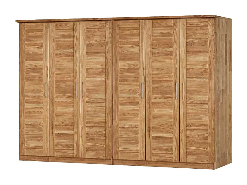 Schlafzimmer Kleiderschrank aus Wildeiche Massivholz 6 türig