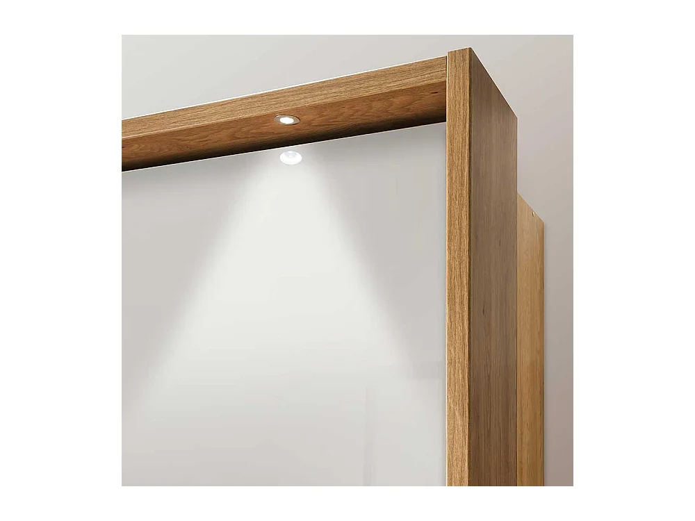 Schlafzimmer Kleiderschrank in Beige Glas beschichtet Spiegel