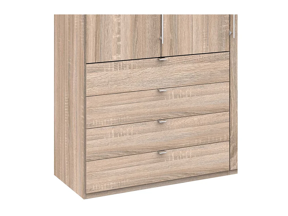 Kombi Schlafzimmerschrank 3 türig mit Schubladen Eiche Sägerau