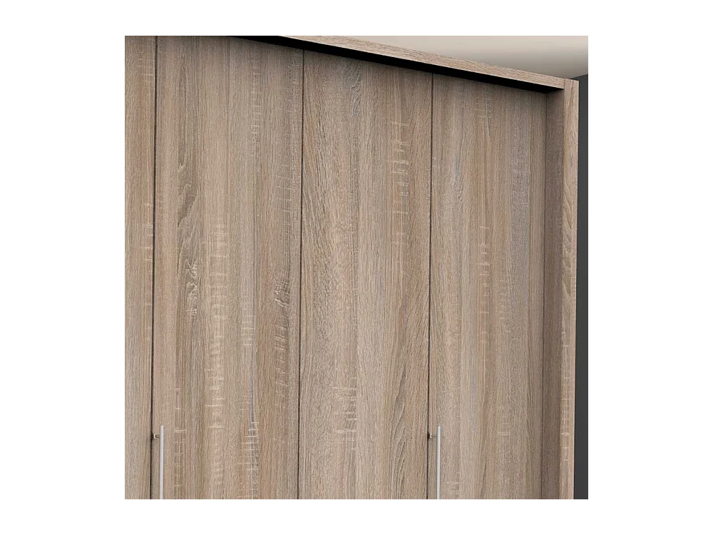 Kombi Schlafzimmerschrank 3 türig mit Schubladen Eiche Sägerau